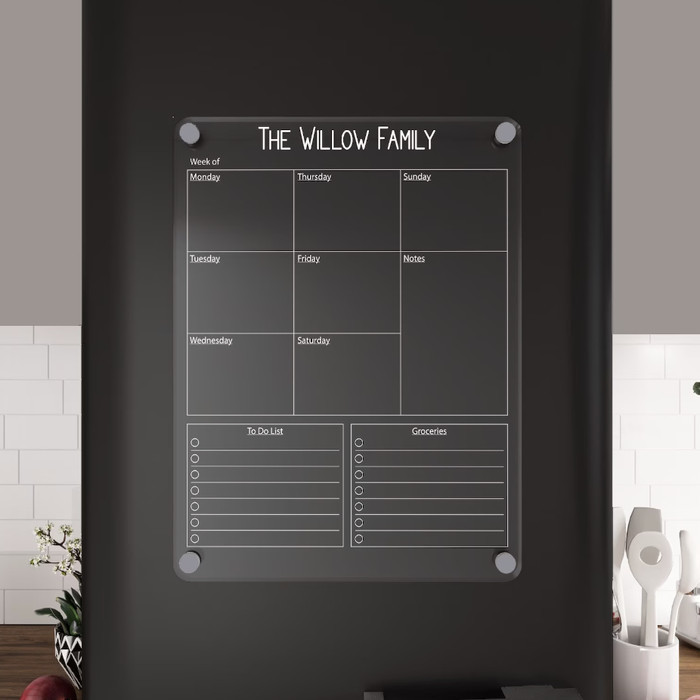

Kalender Magnet Planner Acrylic Calendar Weekly - Tinta Hitam, 25x35 cm