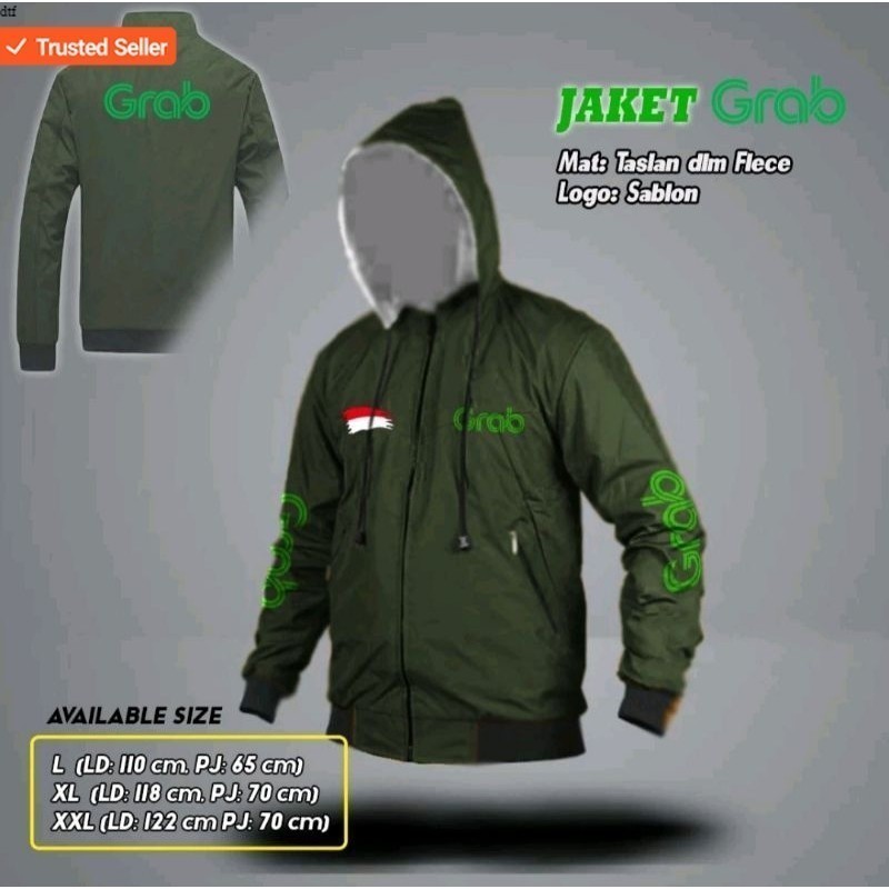 JAKET BB GRAB / JAKET GRAB / JAKET GRAB BIKE / GRAB FOOD / BB TOPI GRAB / JAKET OJOL / JAKET IJO