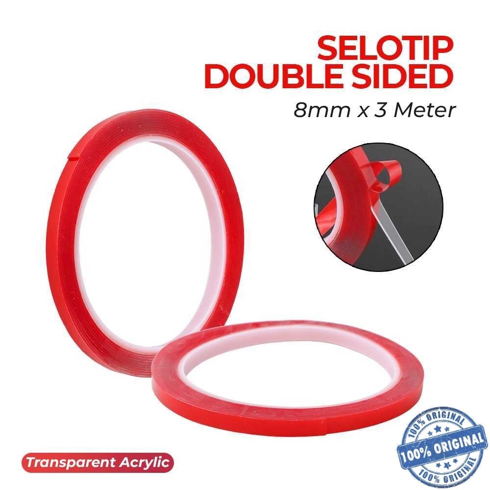 

( Store8 BISA COD ) XY Selotip Double Sided Tape Transparent Acrylic 3M - HL878