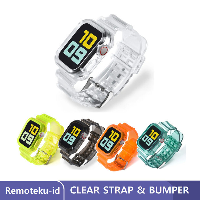 Bumper Case Strap Apple iWatch Watch Pelindung Transparan Series 9 / 8 / 7 / 6 / 5 / 4 / 3 / 2 / 1 /