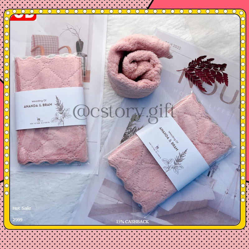 Souvenir Pernikahan Nikah Ulang Tahun Aqiqah Handuk Kecil Lap Tangan Microfiber