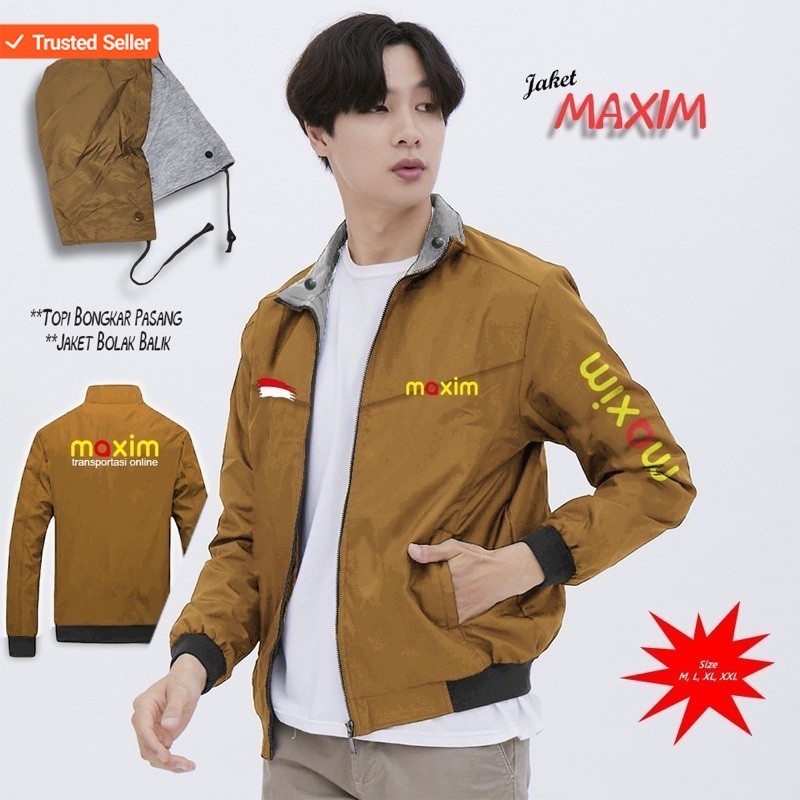 JAKET MAXIM // JAKET DRIVER TERBARU OJEK ONLINE MAXIM BOLAK BALIK