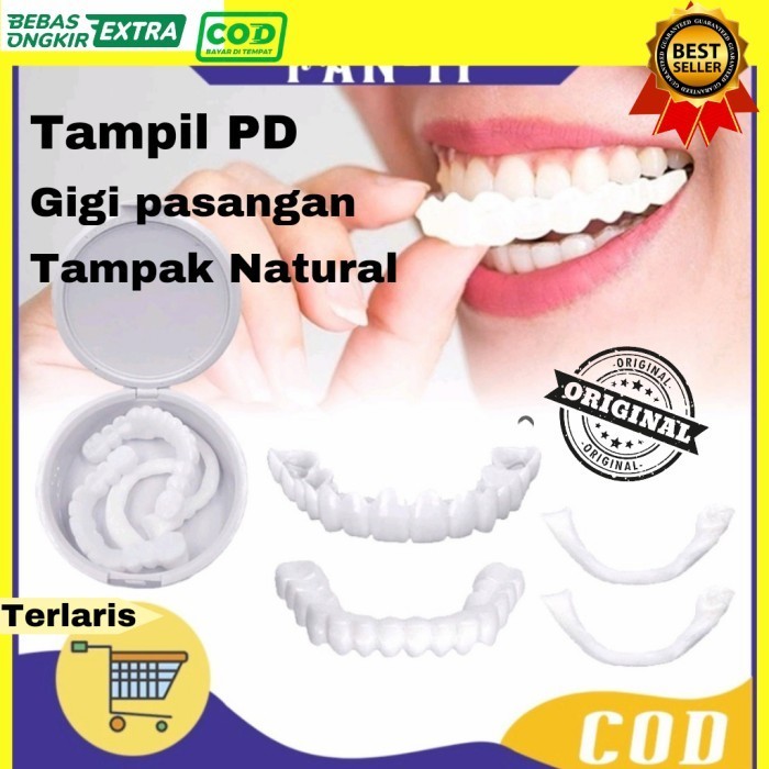 TERMURAH BOSKUU karet ikat kuat Gigi Palsu Snap on Smile Atas Bawah ORIGINAL Authentic Lepasan - Ata