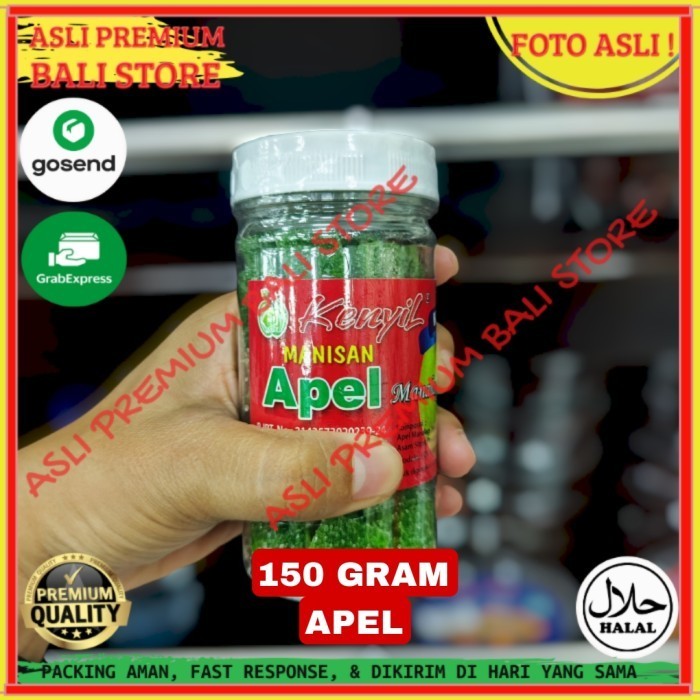 

OLEH OLEH MAKANAN CEMILAN CAMILAN SNACK KULINER KHAS ASLI ORI ORIGINAL BALI KENYIL MANISAN BUAH APEL 150 GRAM GR