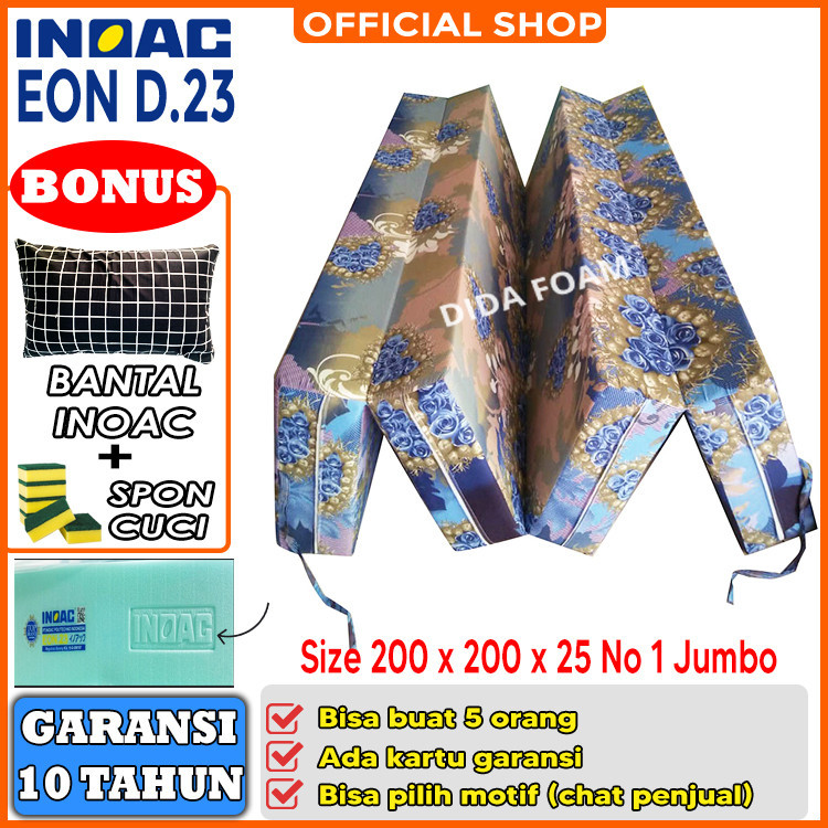 Kasur Lipat busa inoac 200x200x25 EON D23 nomor 1 Jumbo Size gratis bantal termurah bisa COD / kasur