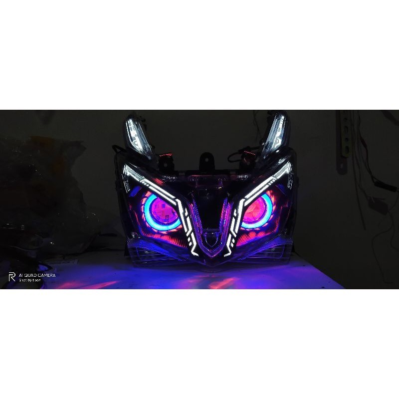 reflektor lampu depan Vario 125 fi custom led proji plus alis DRL welcom light plus sein running PNP
