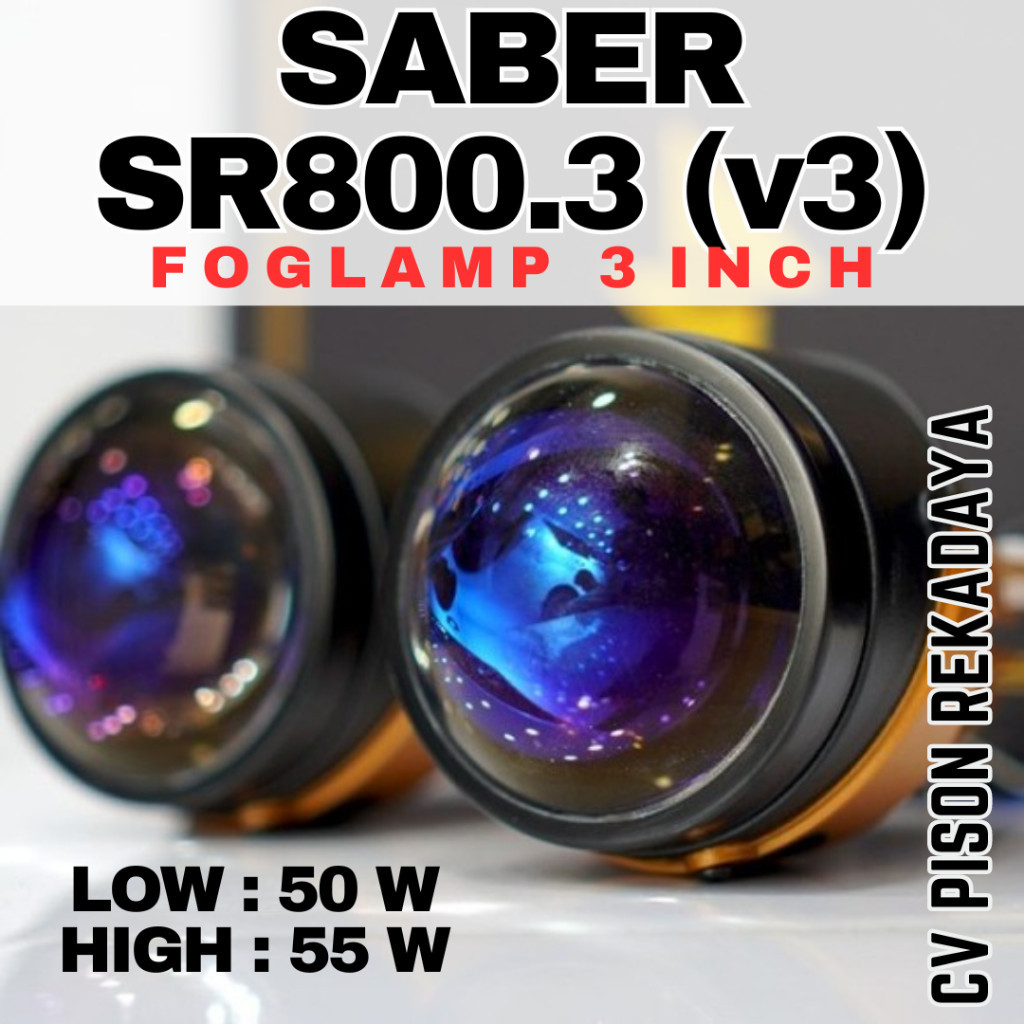 Foglamp Projector BILED SABER SR800 Blue Lens SR 800 Foglamp Saber Lampu Kabut Mobil 55W