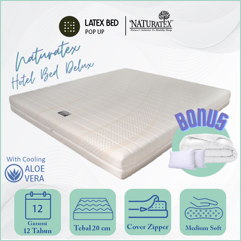 Kasur Latex Naturatex Hotel Bed Deluxe 20cm Ukuran 90x200 - 200x200cm - Kasur kesehatan - Kasur Orth