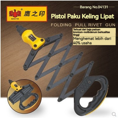 BESTIR-Pistol Paku Keling Lipat Manual Alat Staples Tembak Paku Keling Pop Pull-Setter Tarik Inti Ta