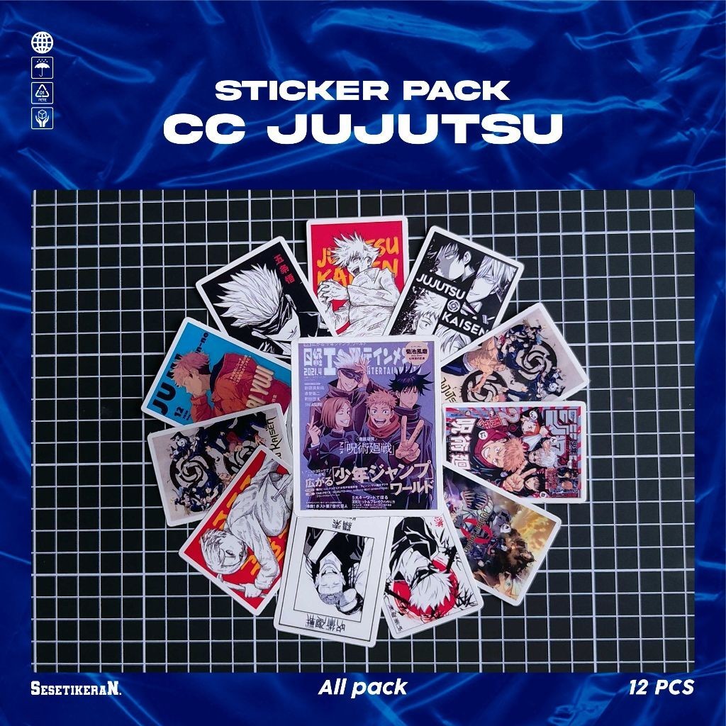 

COD✨ Sesetikeran Stiker Pack Dinding Desain cover Anime Jujutsu Kaisen Colorfull Keren Untuk Koper Laptop Skateboard