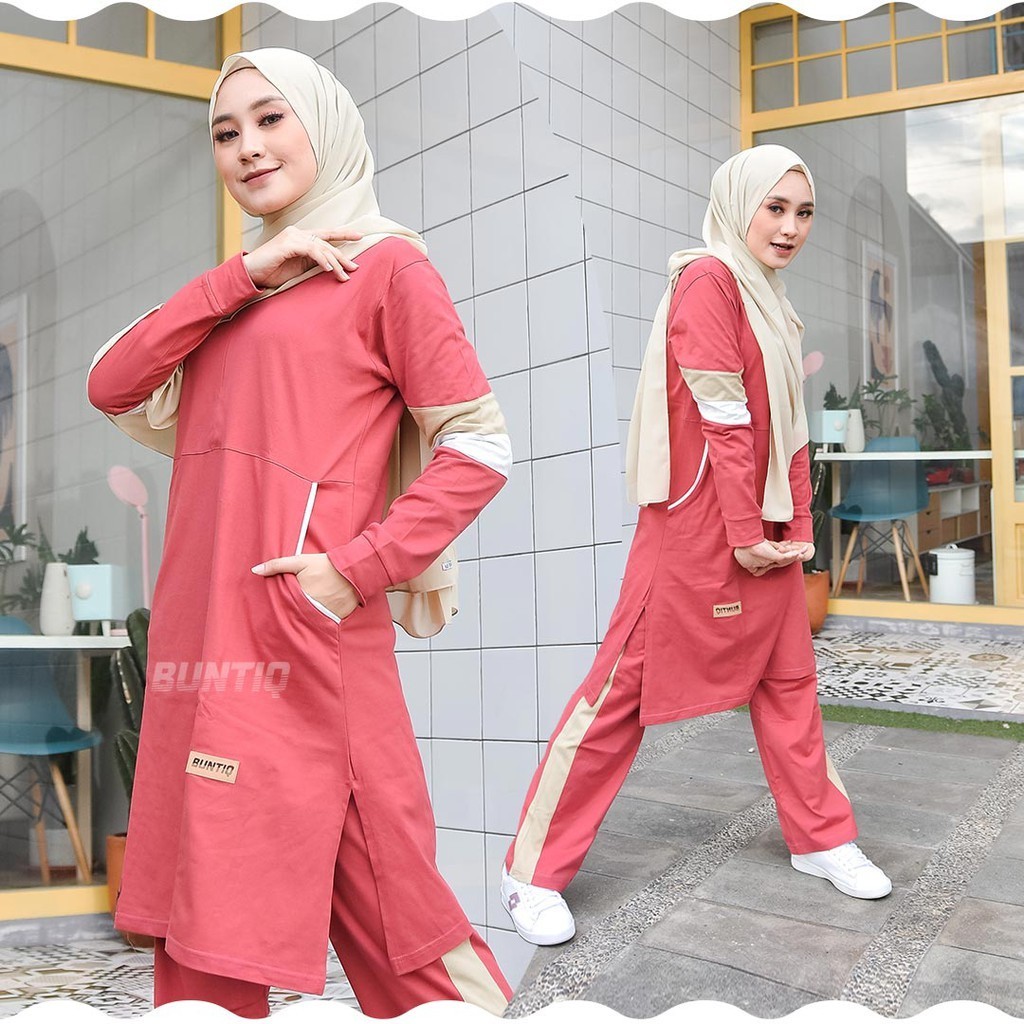 Baju Olahraga Keren Modis Model Terbaru 2024 / PROMO Baju Olahraga Muslimah Buntiq Red Persian Setel