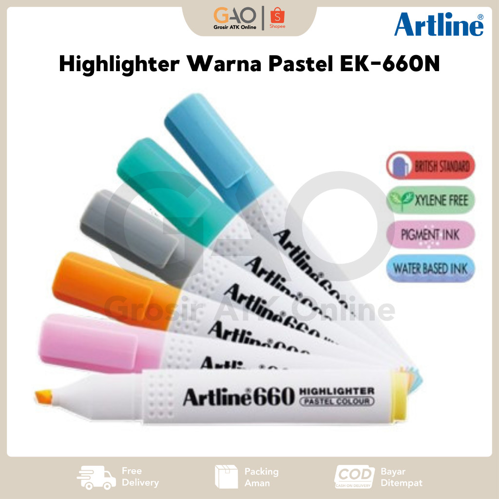 

Highlighter Artline Warna Pastel EK-660N