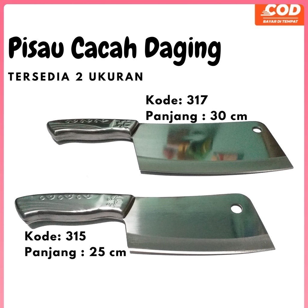 Pisau Cacah Daging Tulang Tajam Kuat