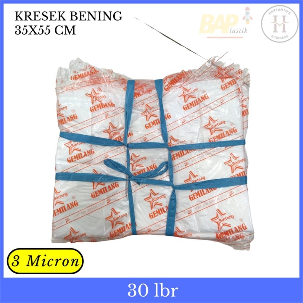 KRESEK PLASTIK BENING 35 x 55 PP Bintang Gemilang Kantong Kresek Besar