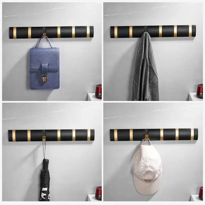 Kait aluminium mewah Gantungan belakang pintu Pemasangan tanpa pengeboran di dinding Gantungan baju 