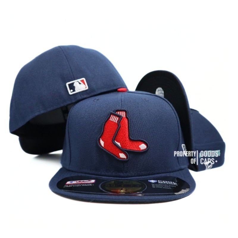 Topi Baseball Logo B Boston Red Sox Fitted Built Up Cool Base MLB