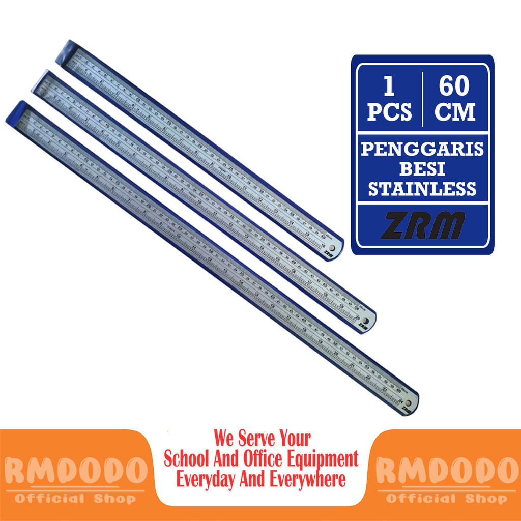

Rmdodo - Penggaris Besi 60cm [1 Pcs] / Garisan Besi Stainless / Mistar Besi ZR-60