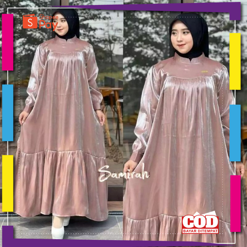 KAIN LEMBUT HALUS ADEM TEBAL / Gamis jumbo LD 140 Ameera dress Gamis Shimer Silk Premium Gamis bahan