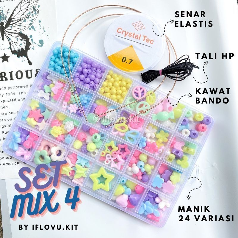 1 Set DIY Manik Manik Set Lengkap Senar Elastis Kawat Bando Tali Giok Gantungan Hp Kit Meronce Gelan