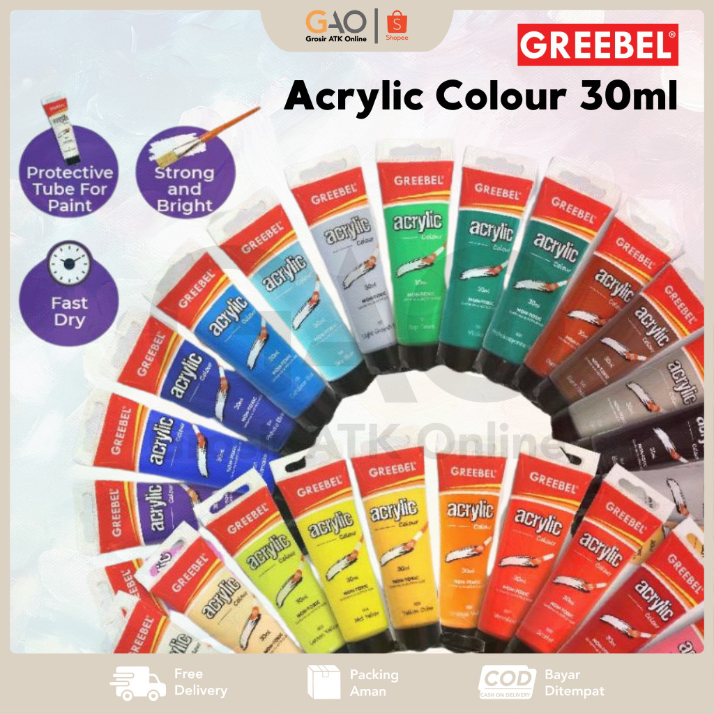 

Acrylic Colour 30ML Greebel Cat Akrilik 30 ML Greebel untuk art anak & professional