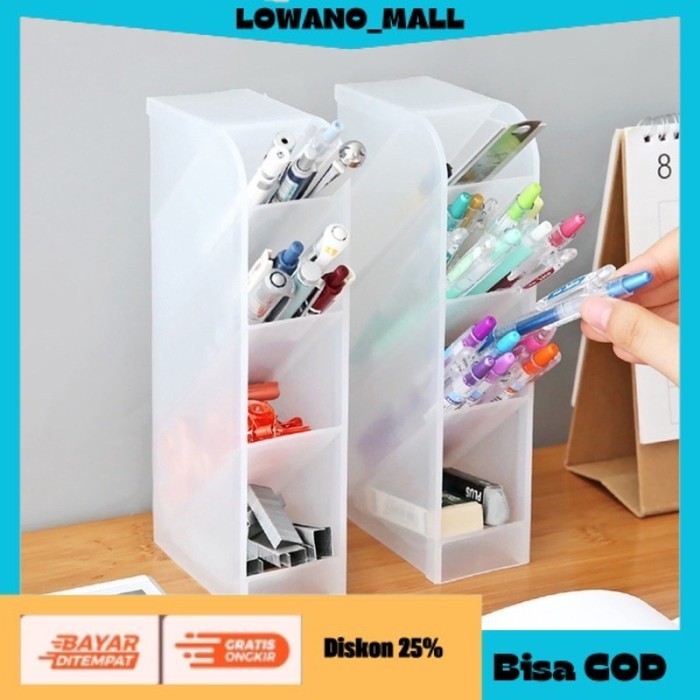 

[[LOWANOMALL6]] TERLARIS Pen Rak Kotak Transparan Holder Tempat Alat Tulis Aesthetic Organizer COD