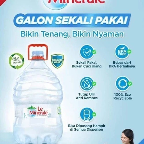 

Le Minerale Galon 15 Liter Sekali Pakai ( Galon + Isi)