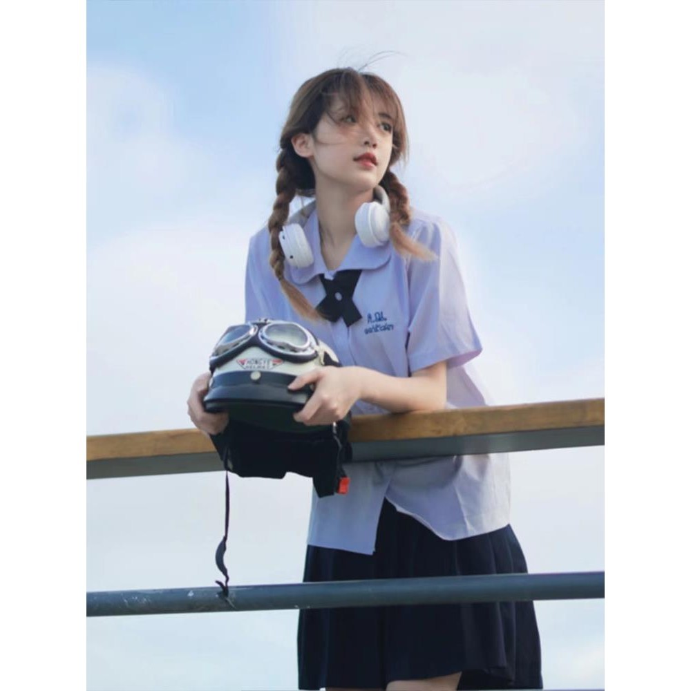 JK Uniform Women's Thai School Uniform Garden Academy Style Shirt Junior High School Student Graduat