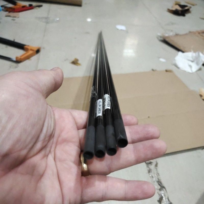 bahan carbon blank hollow 100 cm label putih untuk bahan joran