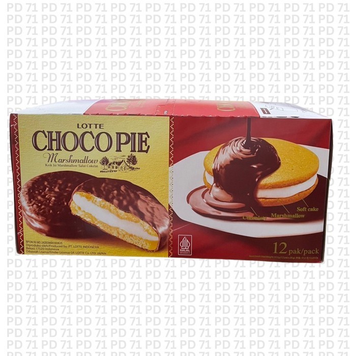 

Choco Pie Marshmallow 1 Box Isi 12 Pcs - Lotte