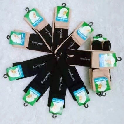 12 Pasang kaos kaki wanita muslimah hijab dewasa jempol polos pendek warna kulit bahan nilon