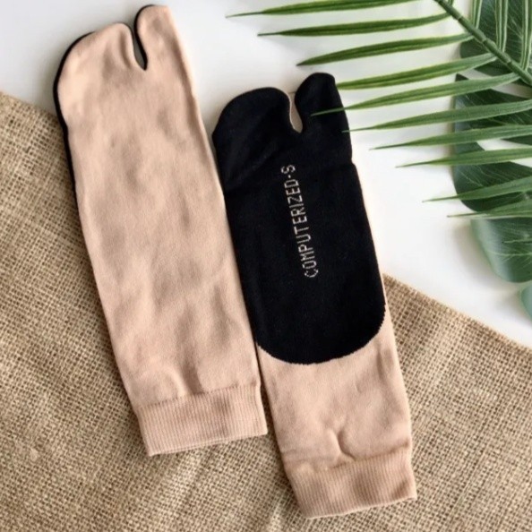 12 Pasang Kaos Kaki Jempol Pendek Wanita Muslim hijab dewasa Warna kulit bahan nilon