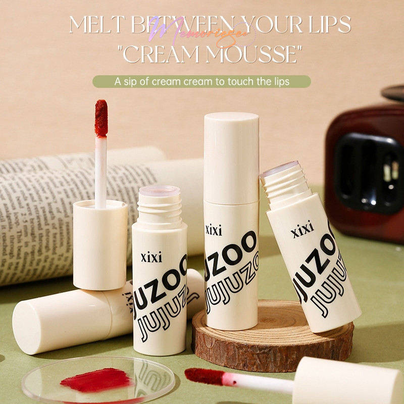 COD- XIXI Lip Mousse Smooth Mist Lip Mud Matte Lip Glaze Lip Velvet Lip Cream Lipstik Tahan Lama Lip