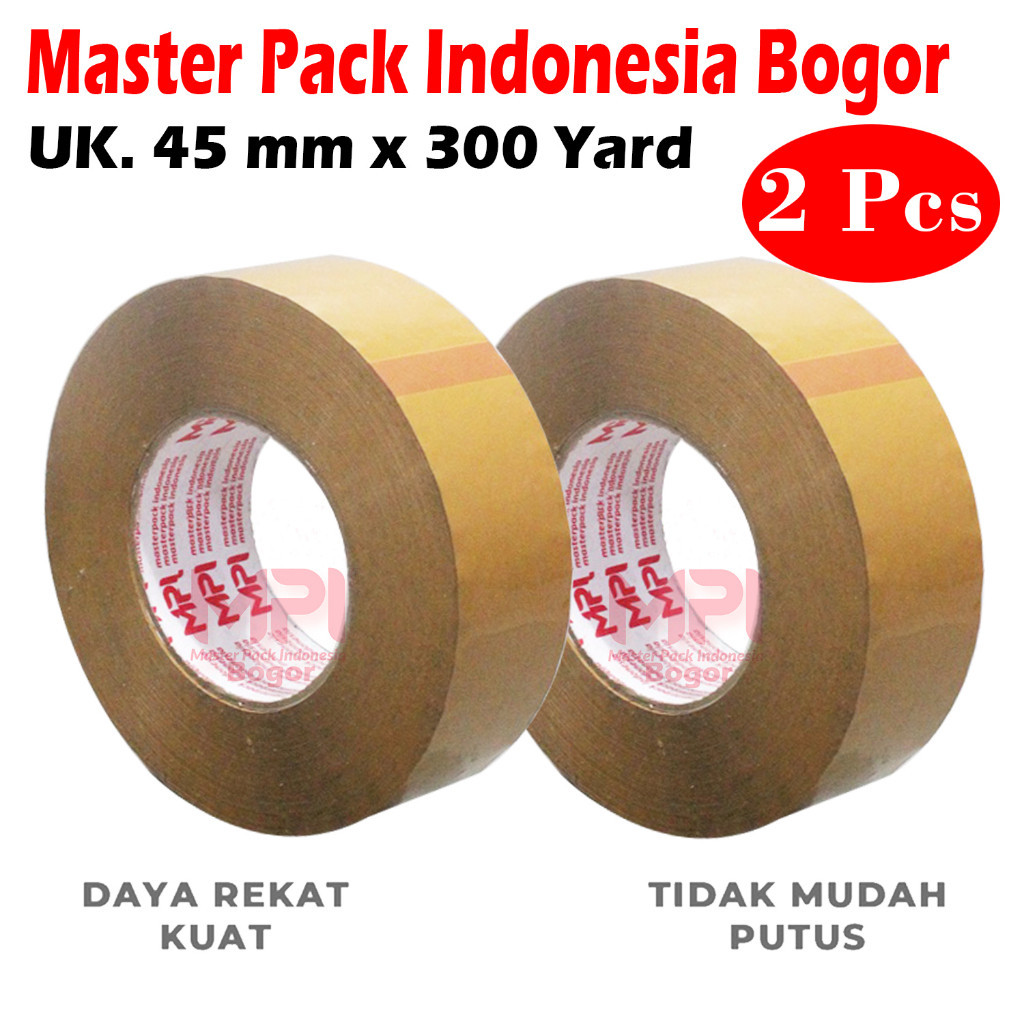 

[ 2 PCS ] Lakban Coklat JUMBO MPI 45 mm x 300 yard / Lakban Untuk Packing - Master Pack Indonesia Bandung