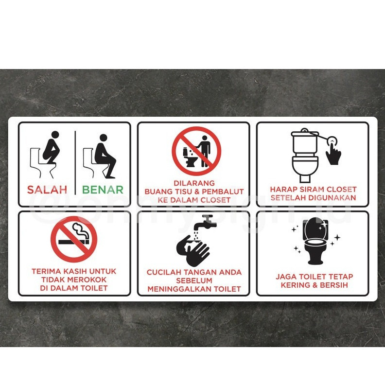 

Papan Akrilik Tata Cara Penggunaan Toilet | Akrilik Tanda Peringatan | Sign Akrilik Tinggal Tempel