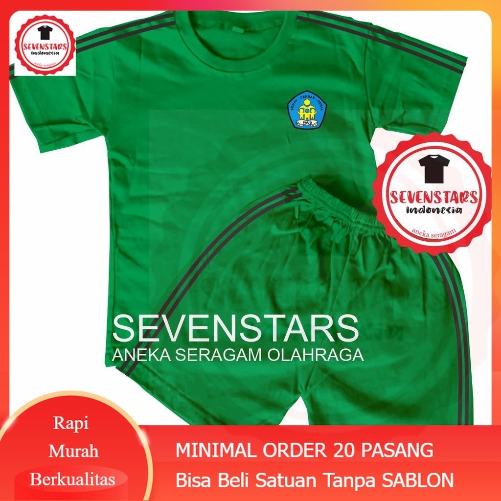 BAJU STELAN MURAH BAJU OLAHRAGA ANAK TK SUDAH TERMASUK SABLON