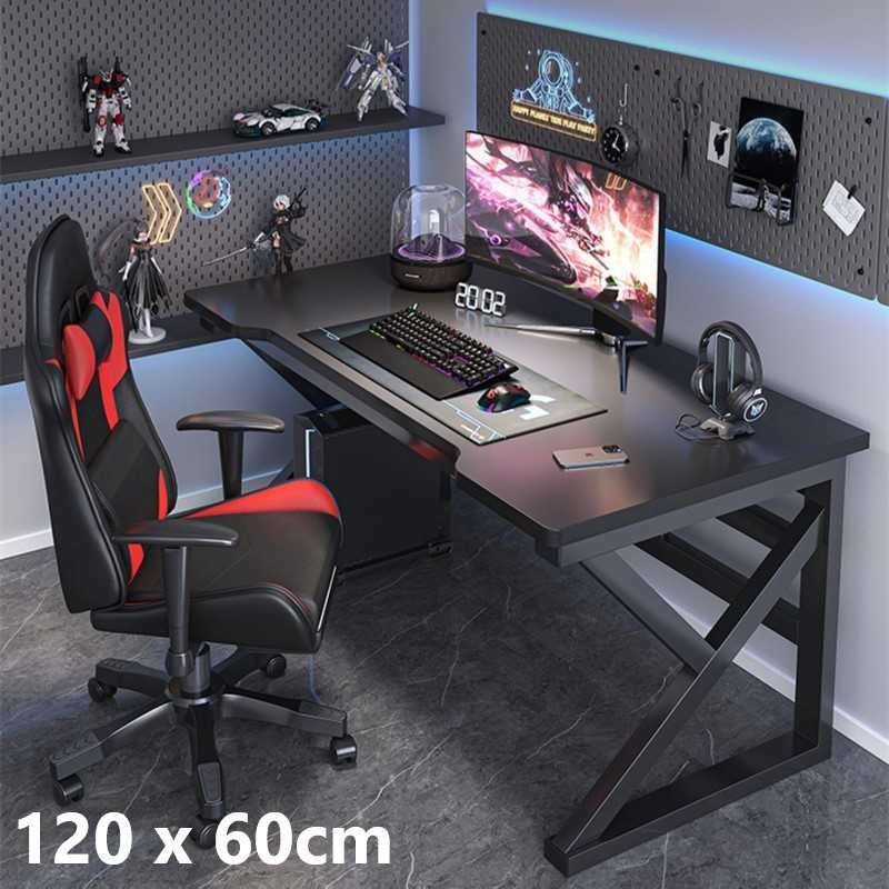 Meja Komputer Gaming Frame Laptop PC dengan Lubang Kabel