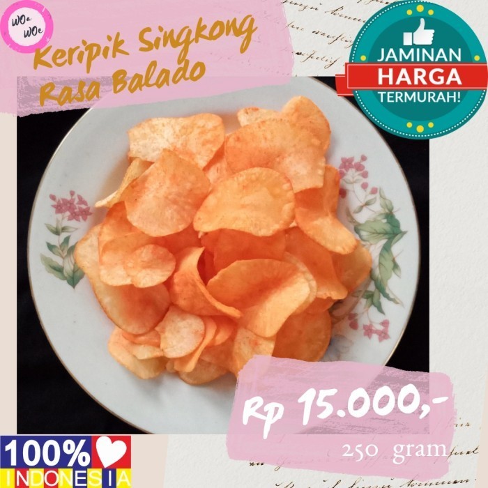 

Keripik Singkong Balado Woa Woe Terlaris Pedas Enak Snack Terbaru