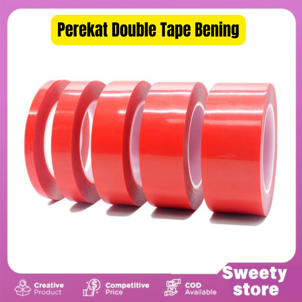 

Sweety Store Indonesia-Isolasi Dobel Tip Perekat Double Tape Acrylic Adhesive Perekat Double Tape Acrylic Adhesive Transparent No Trace Sticker 3 meter x 5/10/15/20/30/40/50 mm-COD