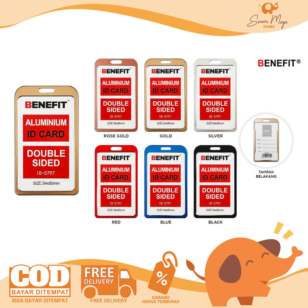 

Benefit ID Card Aluminium ID-5797 Holder Metalic Tanpa Tali Case Name Tag Lanyard