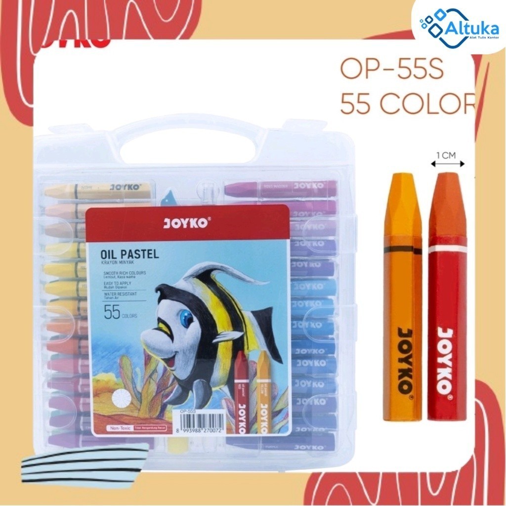 

Crayon / Krayon Oil Pastel 55 Warna Joyko