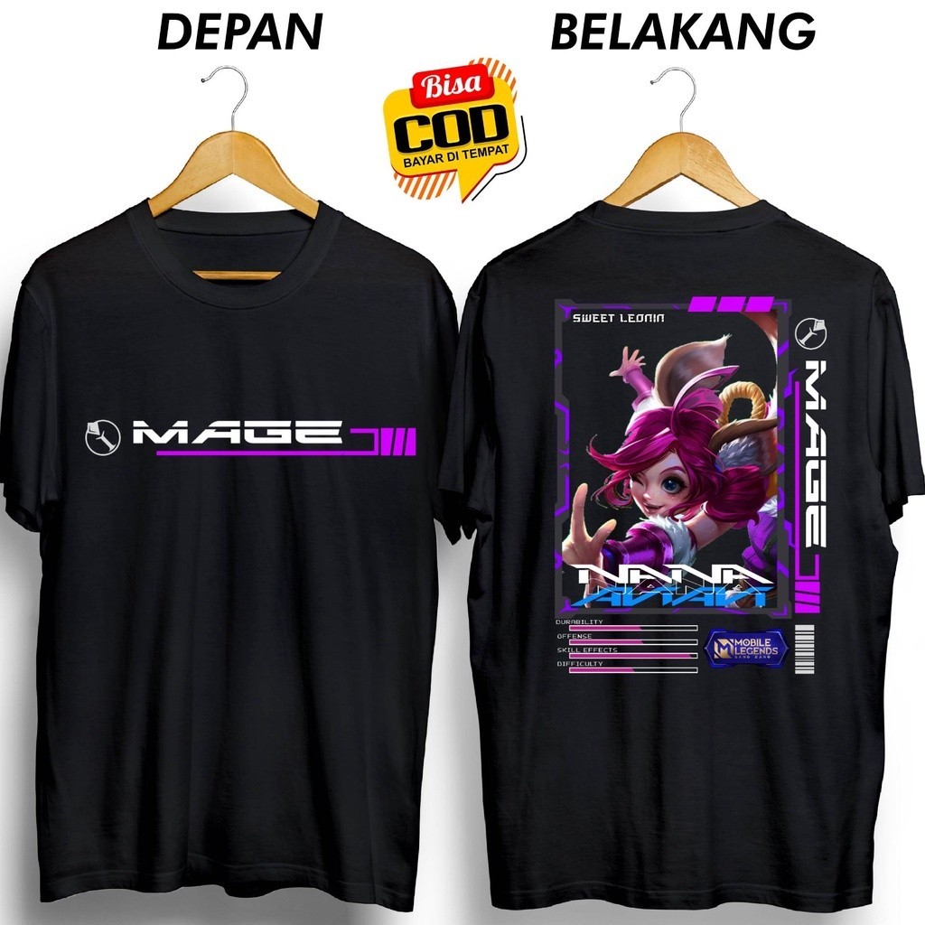 KAOS HERO ML NANA MAGE UNGU BAJU DISTRO KEREN GL