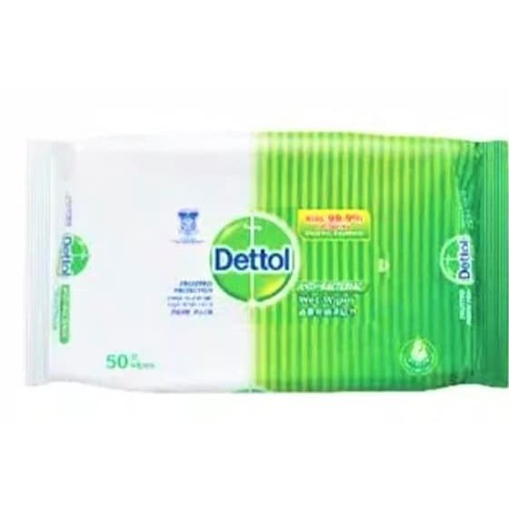 (NEW) -TISU BASAH DETTOL 50 LEMBAR WET WIPES DETTOL ANTISEPTIK TISSUE BASAH