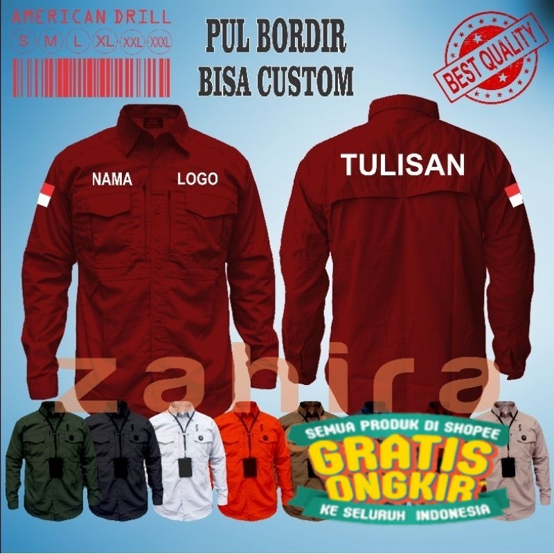 Kemeja Tactical M-TAC Kemeja Tactical Outdoor Kemeja Lapangan Kemeja Tactical Bordir custom/ jumbo b