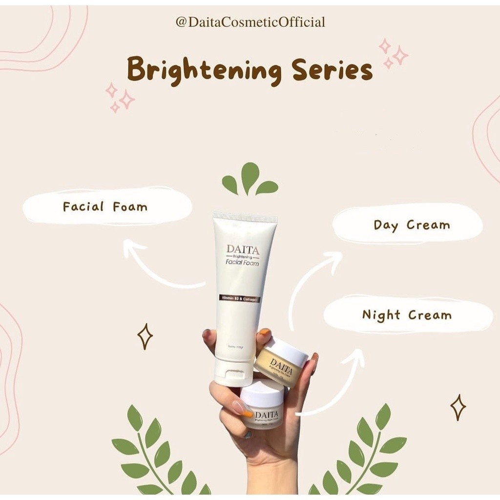 Daita Brightening Series - Facial Foam / Day Cream / Night Cream - Sabun & Krim Pencerah Wajah
