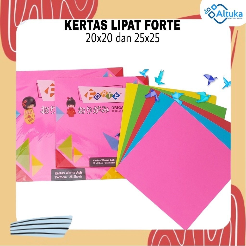 

Kertas Lipat / Kertas Origami 20x20 25x25 Bolak Balik / Double Face FORTE