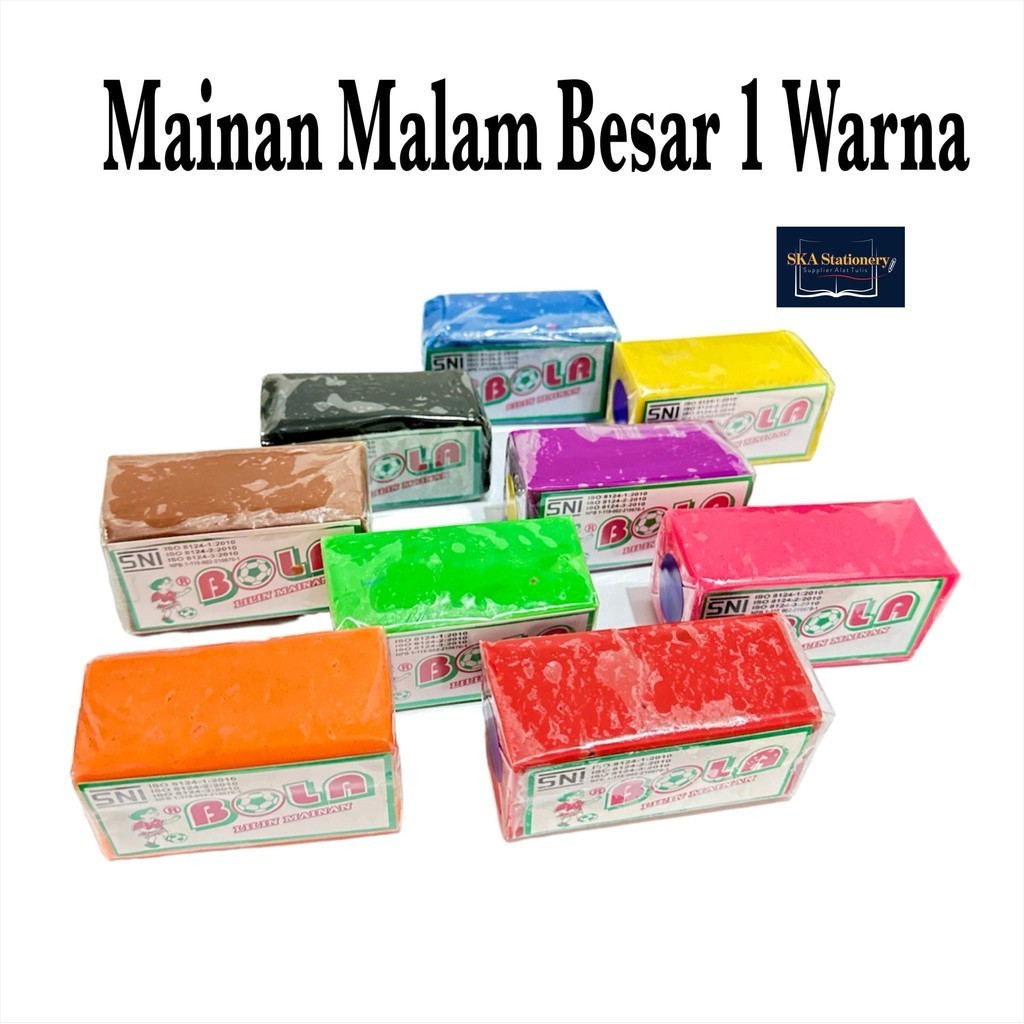 

Lilin Mainan/Malam/Plastisin Playdough Besar 1 WARNA (Pak)