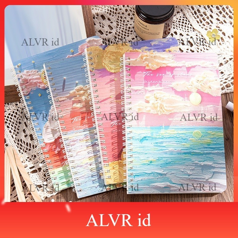 

ALVR id Buku Tulis Catatan Notebook Ring A5 / Notebook Journal / Buku Tulis A5 Spiral Notebook Aesthetic / Spiral Buku Agenda stockami A32