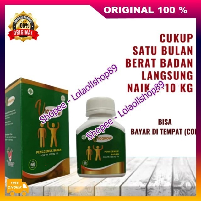 Viogrow 100% ORIGINAL Obat Herbal Penggemuk Badan Permanen Serta Penambah Nafsu Makan Badan Cepat Ge