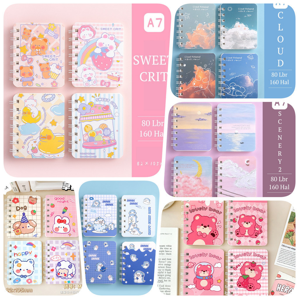 

BISA COD. Notebook Mini A7 Buku Kecil Tebal, Catatan Mini Buku Notes Kecil Alat Tulis Sekolah 80 Lembar