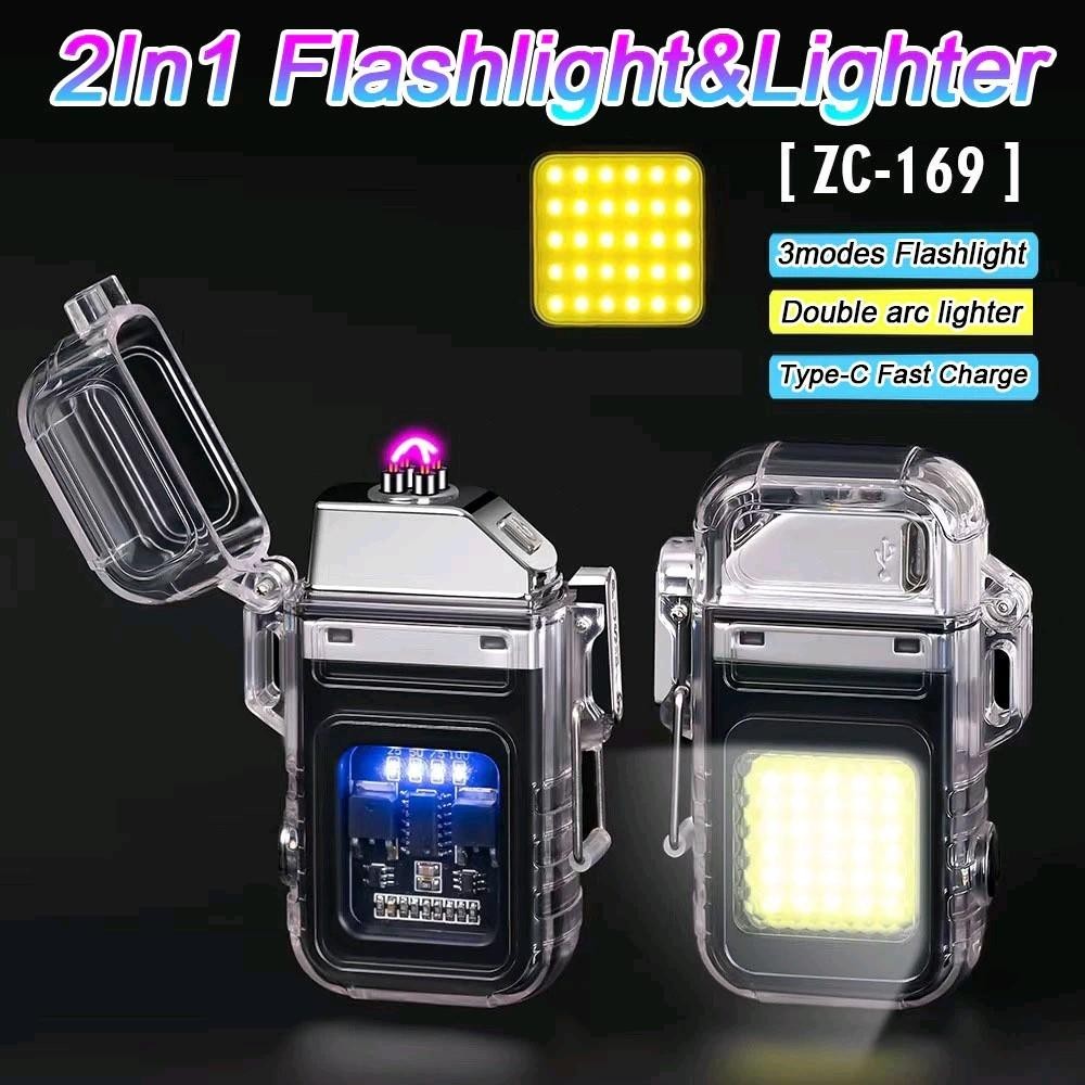 Hojon mancis Elektrik Plasma  Dengan Senter LED - HJ01 ( Hitam - 7CHXG1BK )